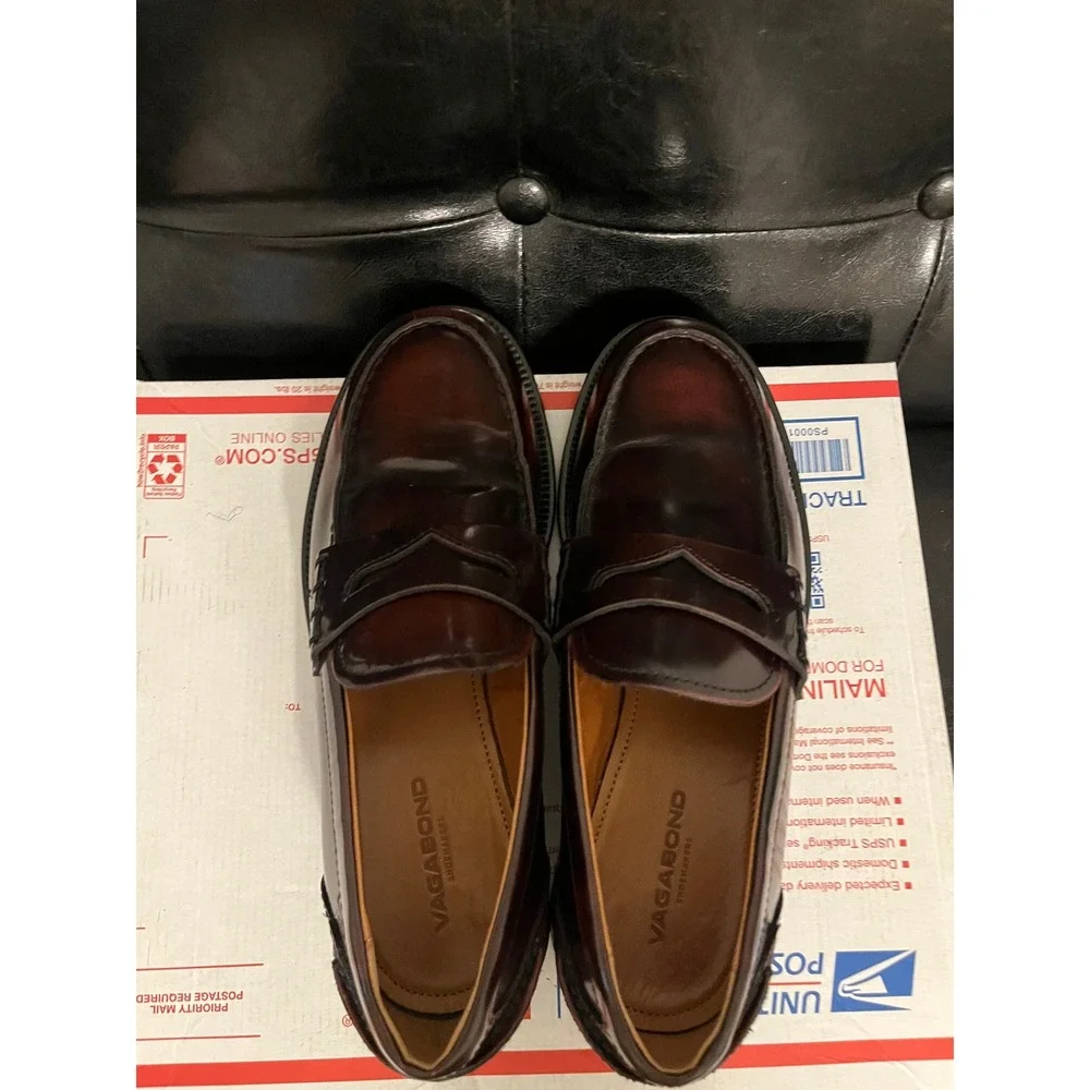 Vagabond Shoemakers Leather Penny Loafers Burnished Brown